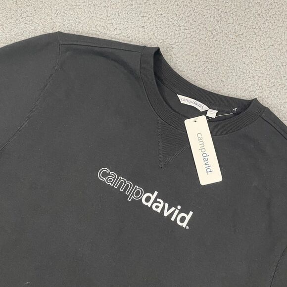 Camp David Sweatshirt Adult L Black Where Do You Camp Crewneck Pullover NWT - Picture 3 of 12